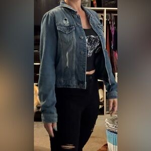 1511 inc. Distressed Blue Denim Jacket - Women's Jean Coat